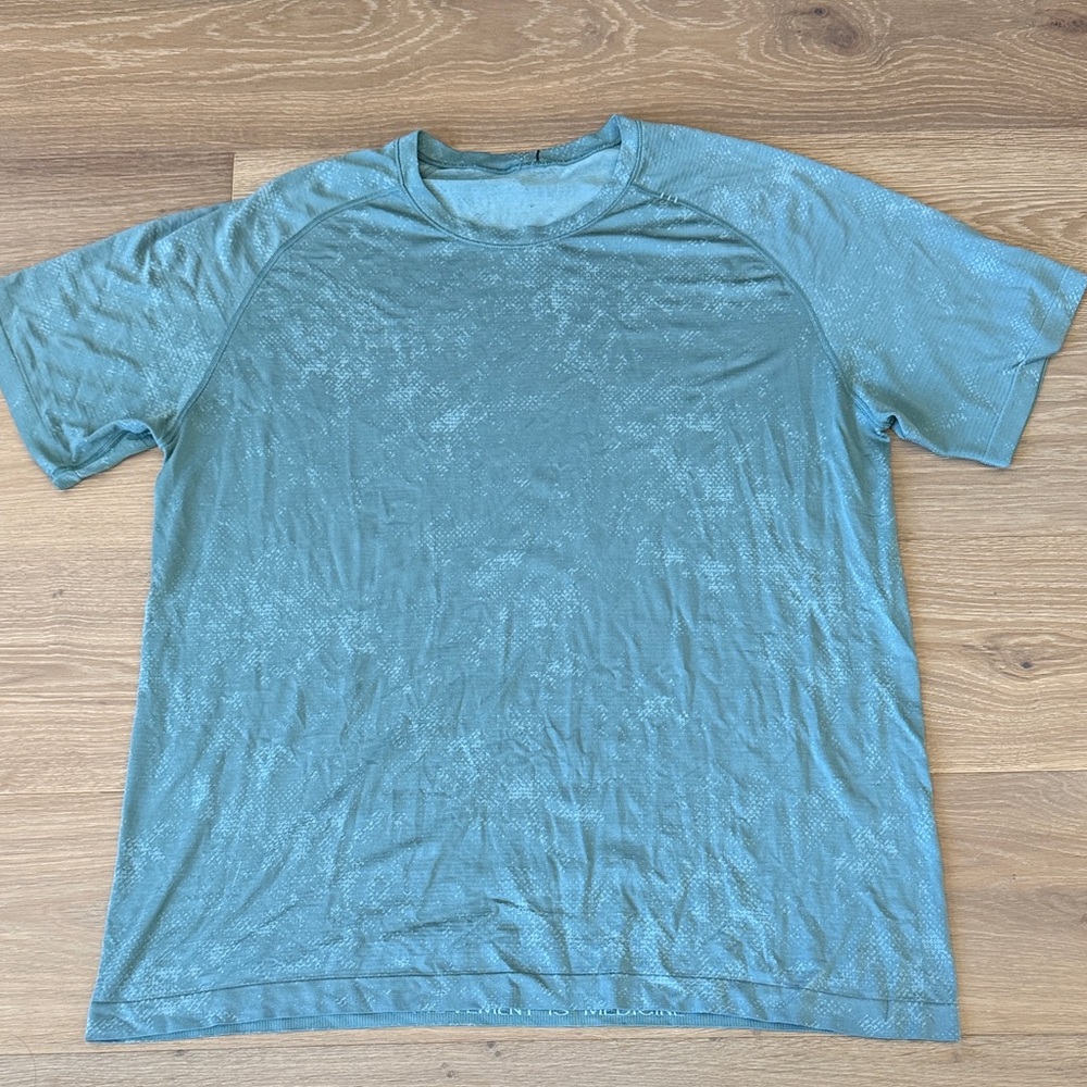 lululemon athletica Teal Printed Short Sleeve Tee